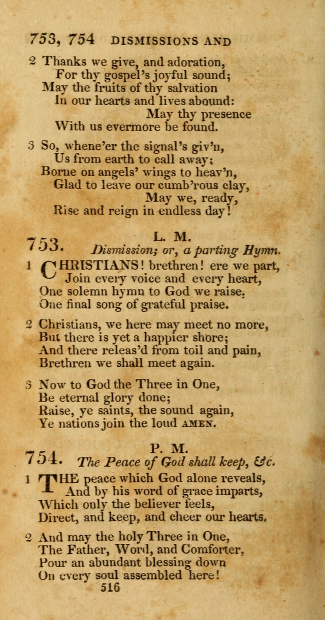 Hymns, Selected and Original: for public and private worship (1st ed.) page 516