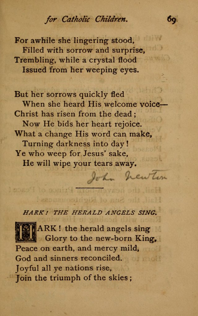 Hymns and Songs for Catholic Children page 69