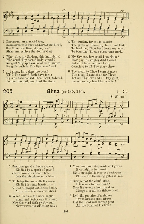 Hymns and Songs: for Mission Services and Conventions, with tunes (Enlarged ed.) page 151