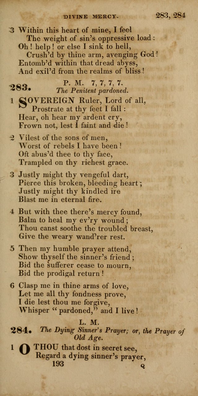 Hymns, Selected and Original, for Public and Private Worship page 193