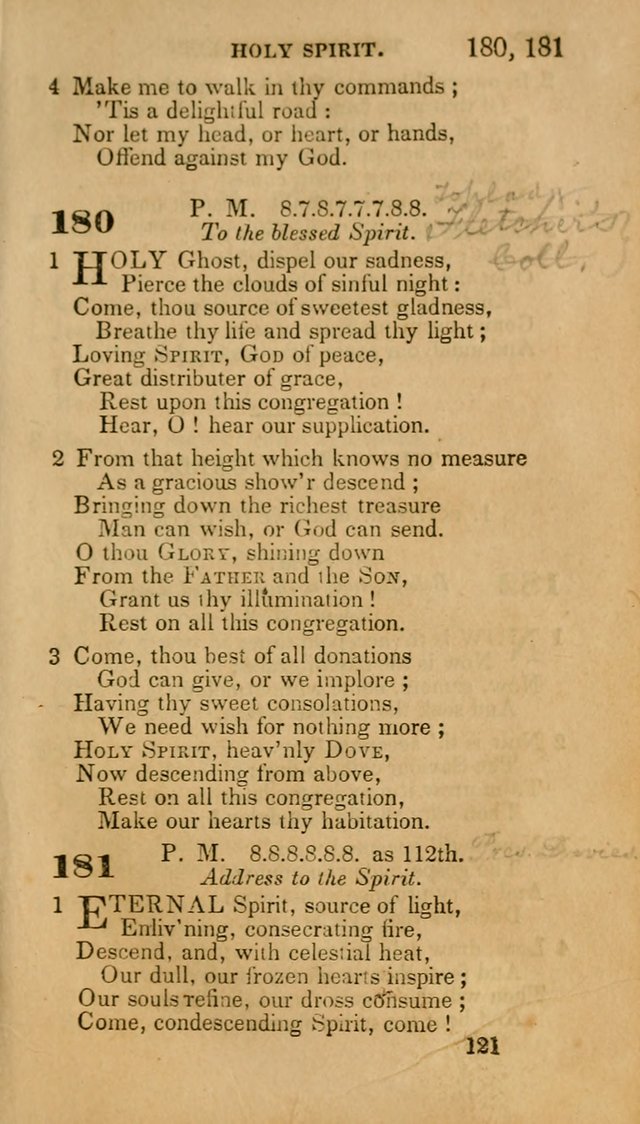 Hymns: selected and original, for public and private worship (30th ed.) page 121