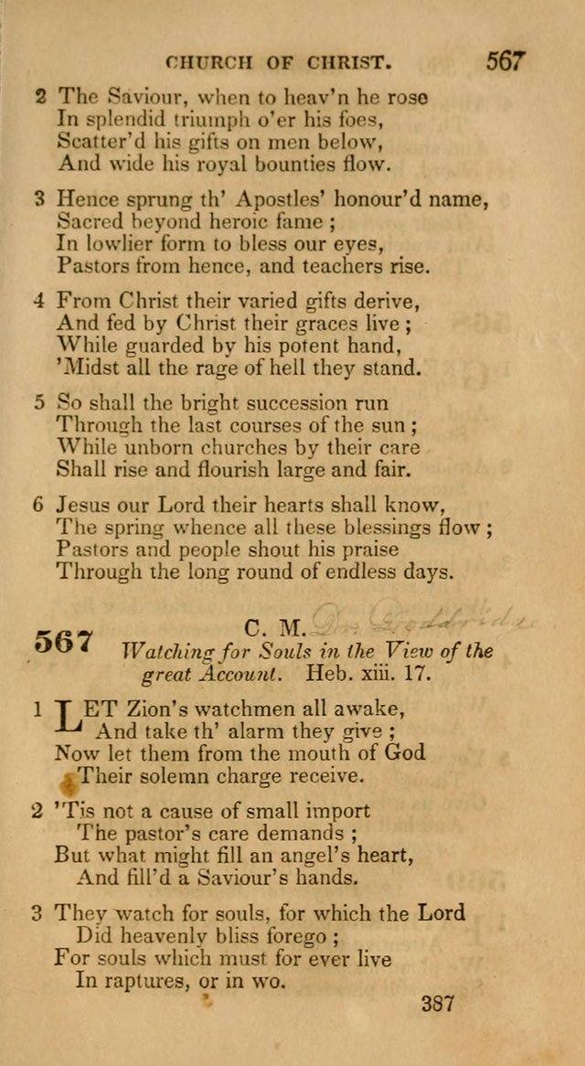 Hymns: selected and original, for public and private worship (30th ed.) page 387