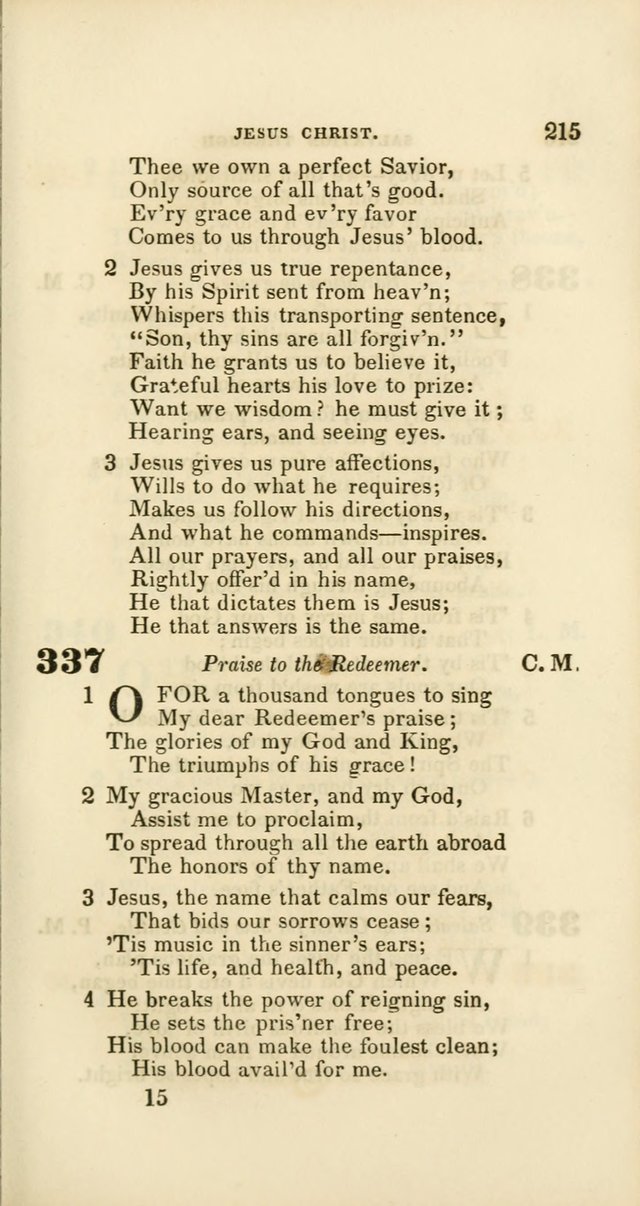 Hymns: selected and original, for public and private worship (60th ed., 1st rev. ed.) page 215
