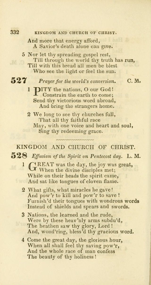 Hymns: selected and original, for public and private worship (60th ed., 1st rev. ed.) page 332