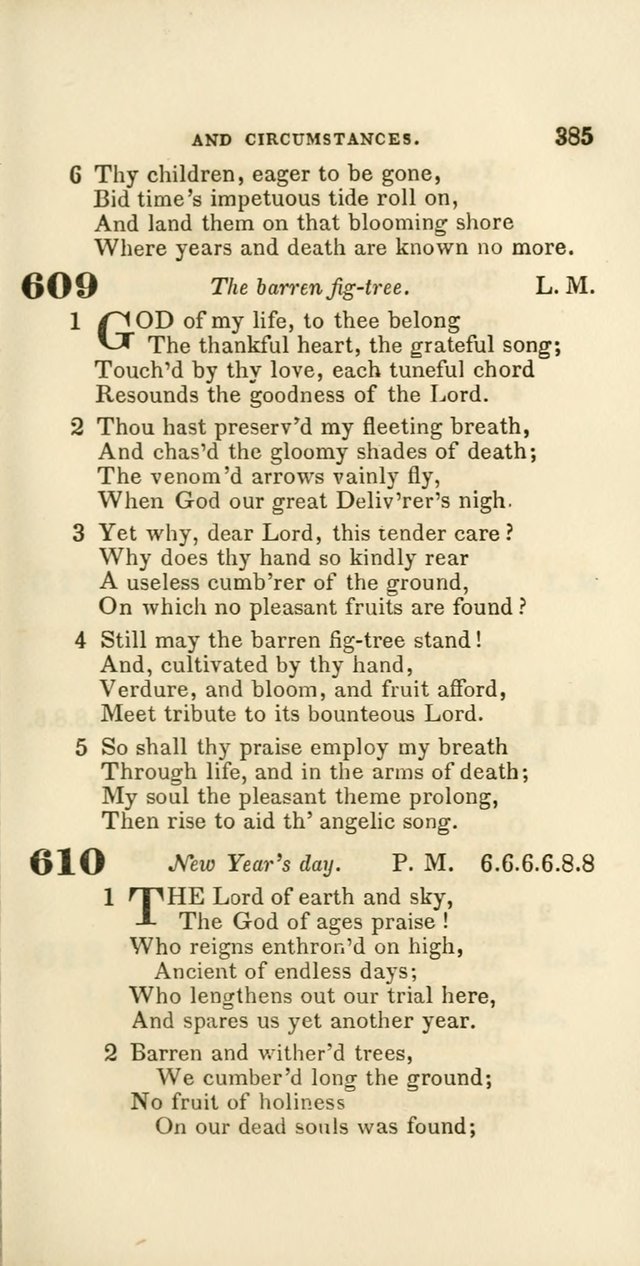 Hymns: selected and original, for public and private worship (60th ed., 1st rev. ed.) page 385