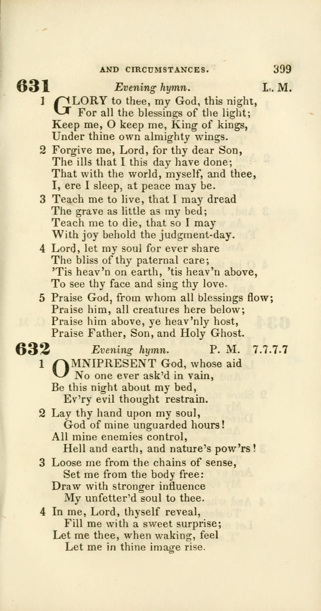 Hymns: selected and original, for public and private worship (60th ed., 1st rev. ed.) page 399