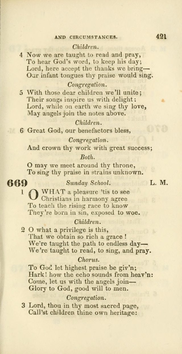 Hymns: selected and original, for public and private worship (60th ed., 1st rev. ed.) page 421
