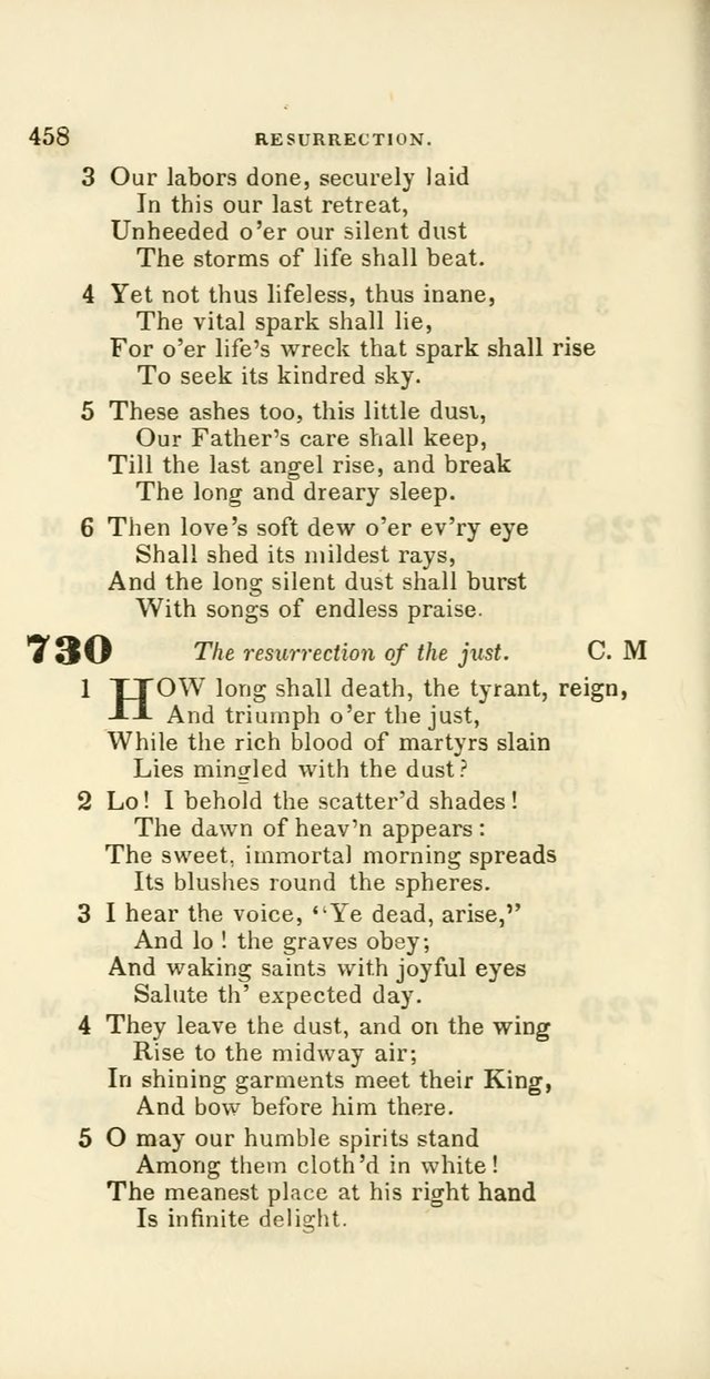 Hymns: selected and original, for public and private worship (60th ed., 1st rev. ed.) page 458