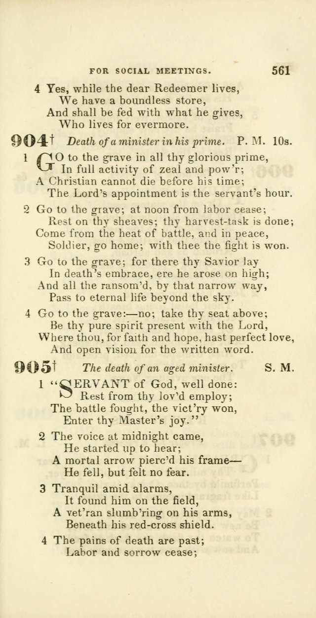 Hymns: selected and original, for public and private worship (60th ed., 1st rev. ed.) page 561