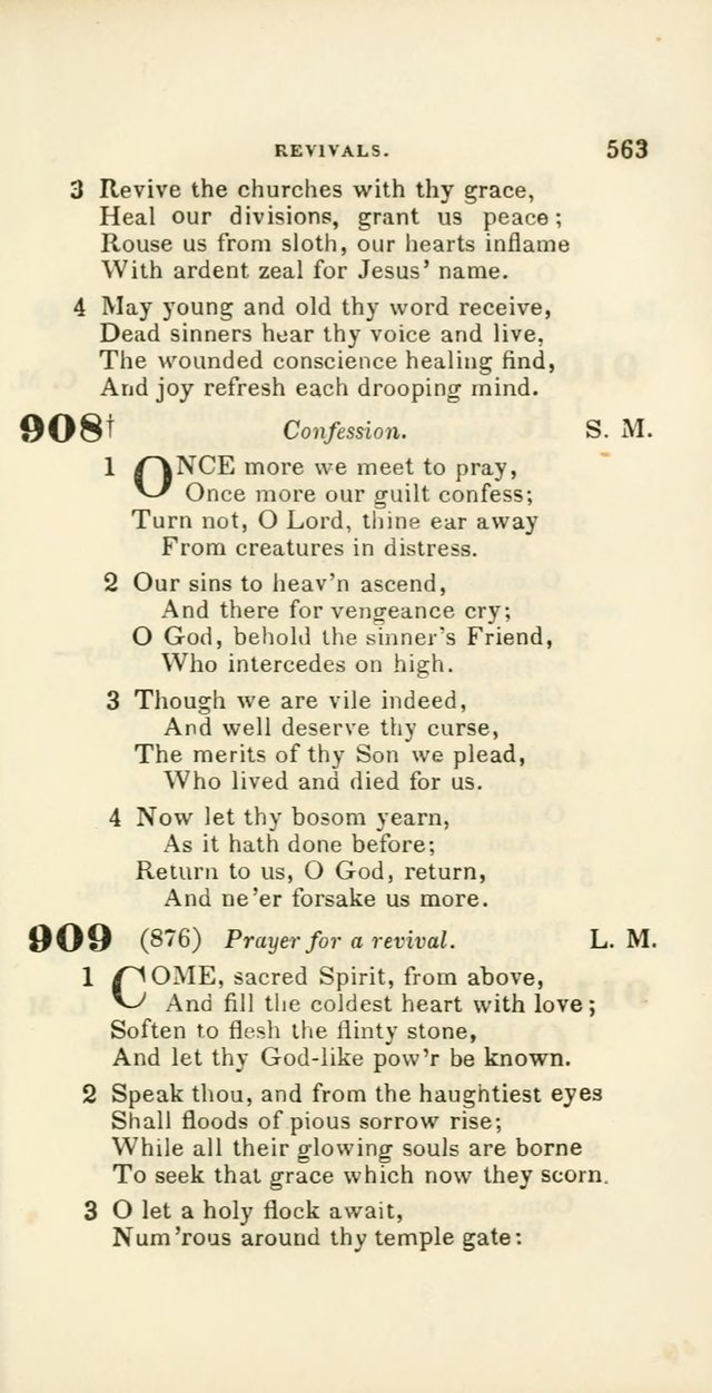 Hymns: selected and original, for public and private worship (60th ed., 1st rev. ed.) page 563