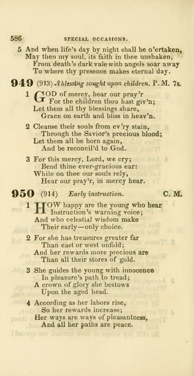 Hymns: selected and original, for public and private worship (60th ed., 1st rev. ed.) page 586