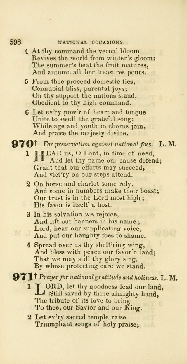Hymns: selected and original, for public and private worship (60th ed., 1st rev. ed.) page 598