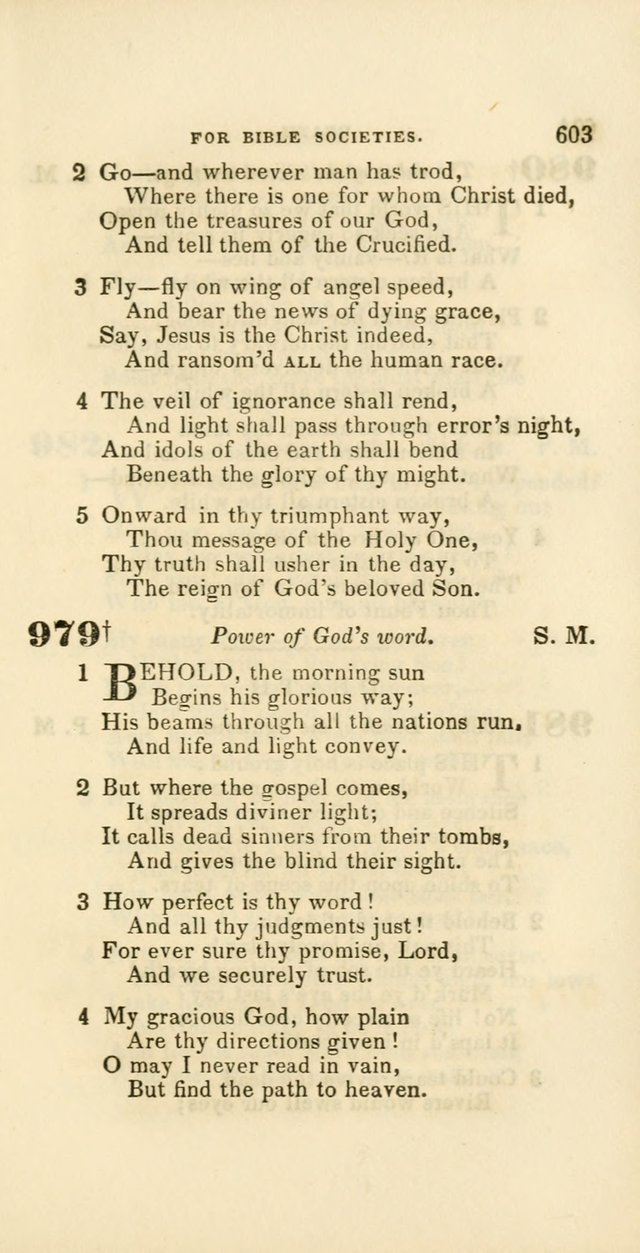 Hymns: selected and original, for public and private worship (60th ed., 1st rev. ed.) page 603