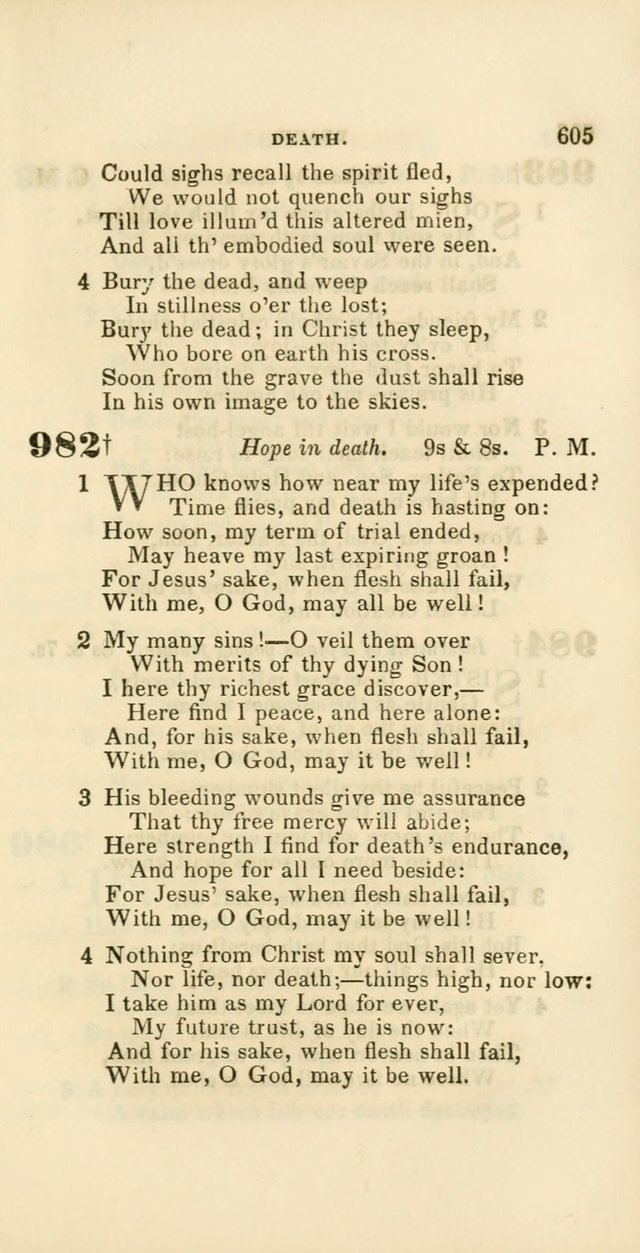 Hymns: selected and original, for public and private worship (60th ed., 1st rev. ed.) page 605