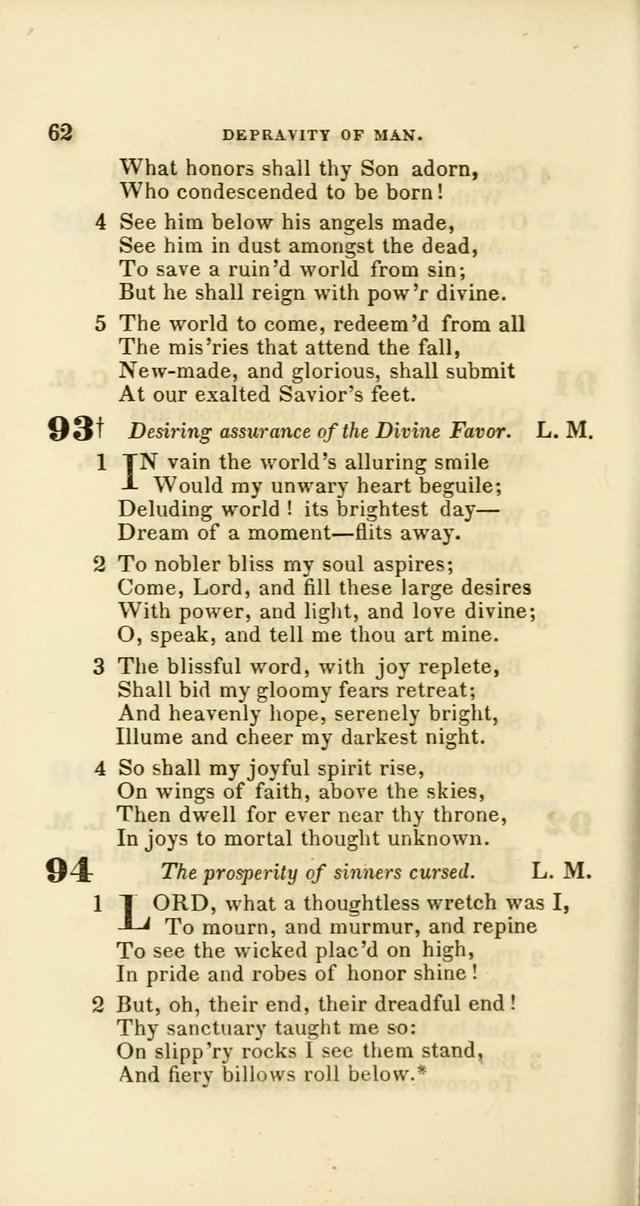 Hymns: selected and original, for public and private worship (60th ed., 1st rev. ed.) page 62