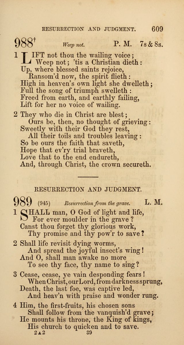 Hymns: selected and original, for public and  private worship (4th ed. 3rd rev. ed.) page 637