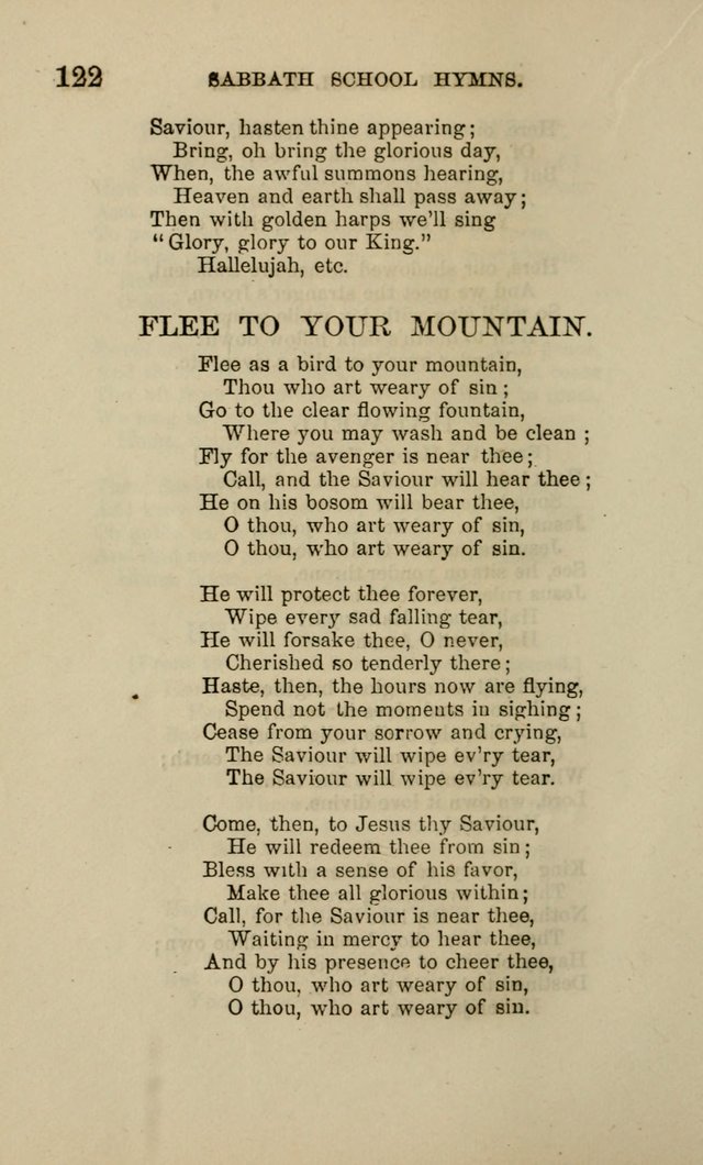 Hymns for the use of the Sabbath School of the Second Reformed Church, Albany N. Y. page 122
