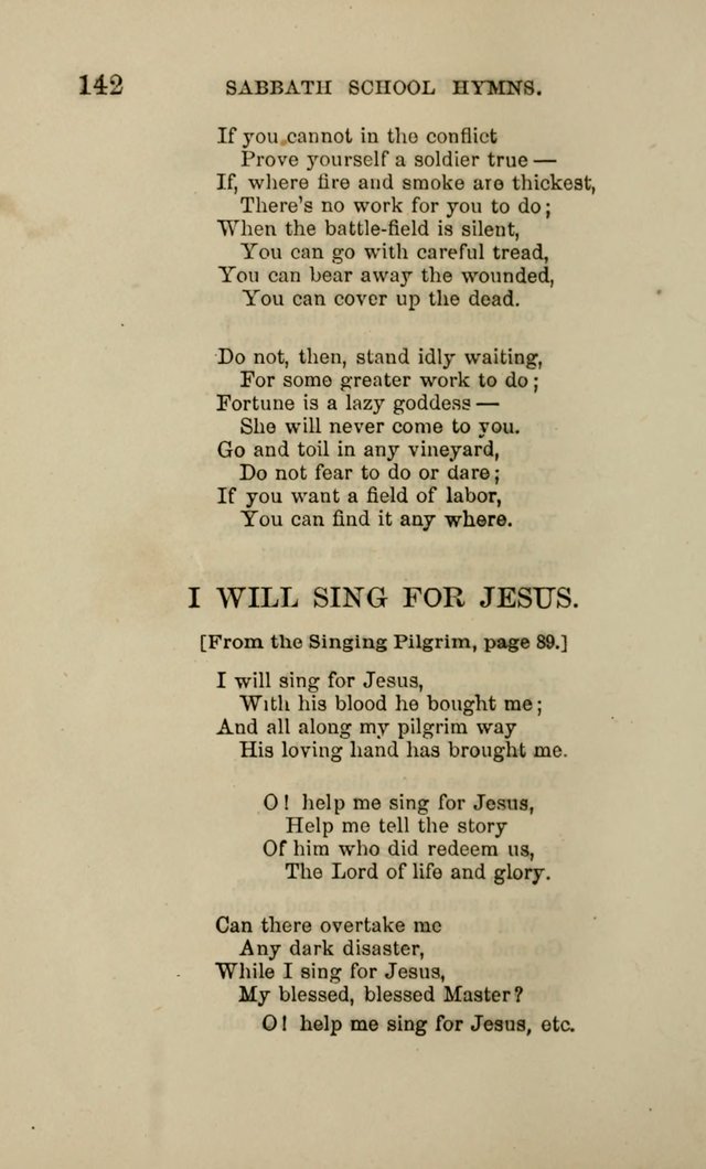 Hymns for the use of the Sabbath School of the Second Reformed Church, Albany N. Y. page 142