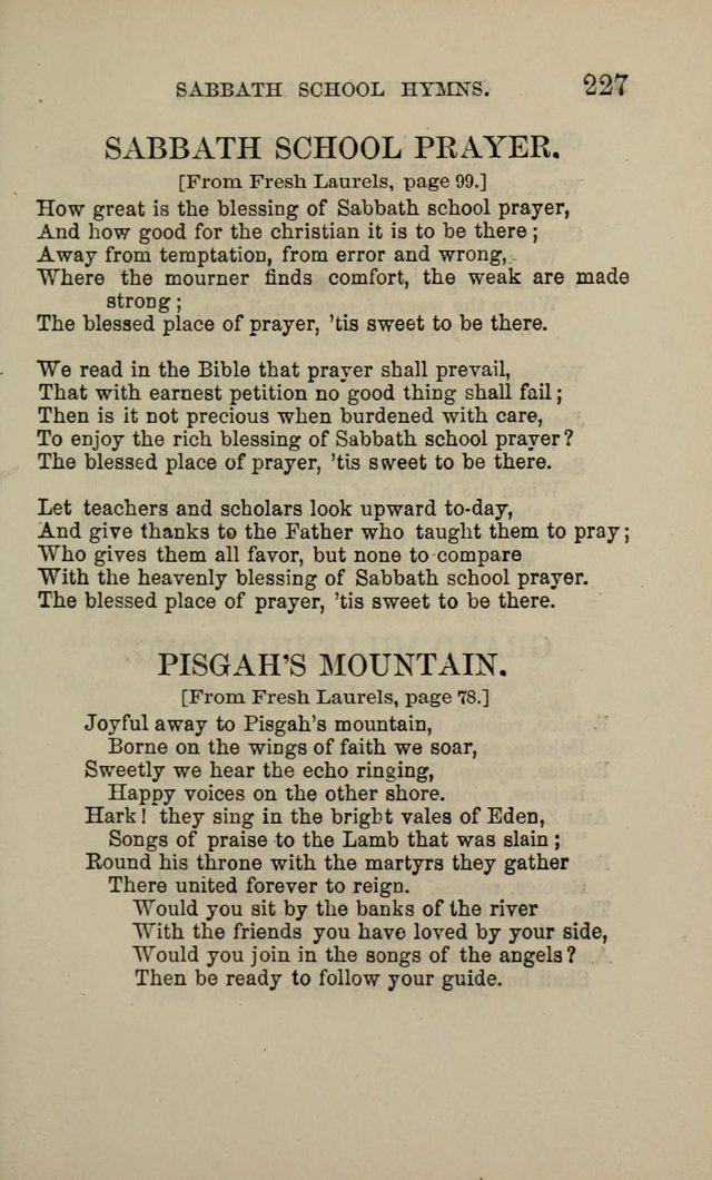 Hymns for the use of the Sabbath School of the Second Reformed Church, Albany N. Y. page 229