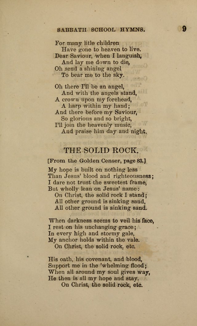 Hymns for the use of the Sabbath School of the Second Reformed Church, Albany N. Y. page 9