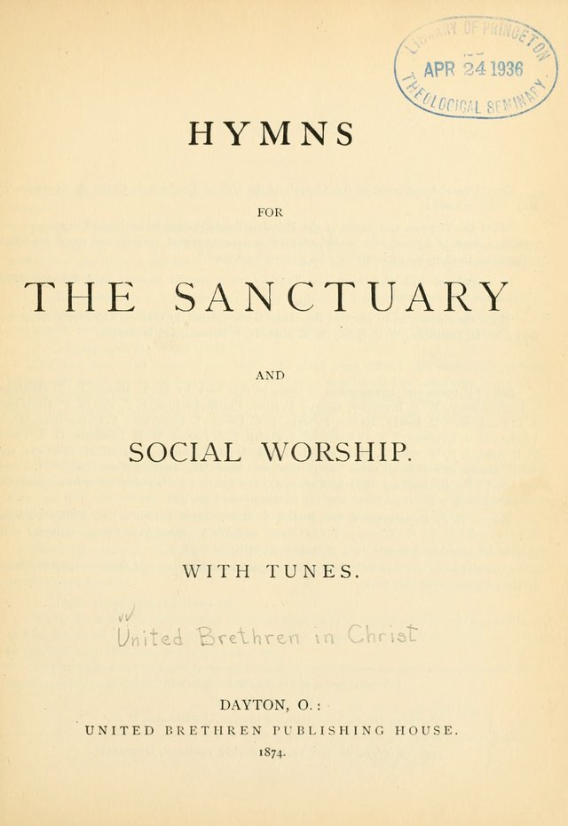 Hymns for the Sanctuary and Social Worship: with tunes page 1