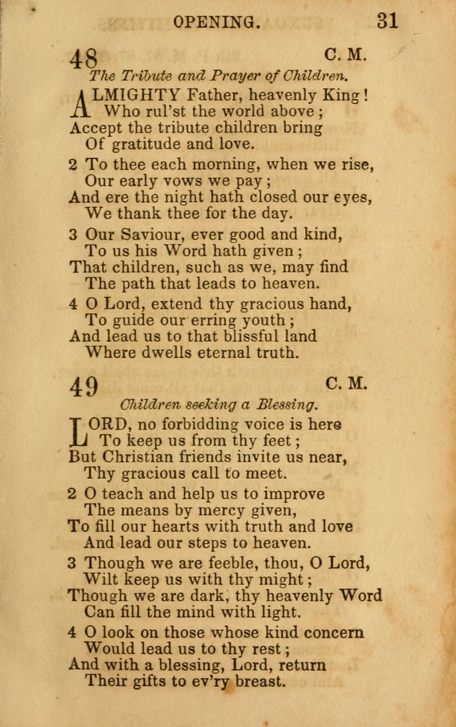 Hymns for Sunday Schools, Youth, and Children page 31
