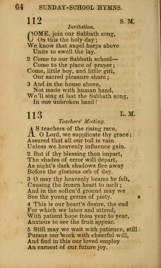 Hymns for Sunday Schools, Youth, and Children page 64