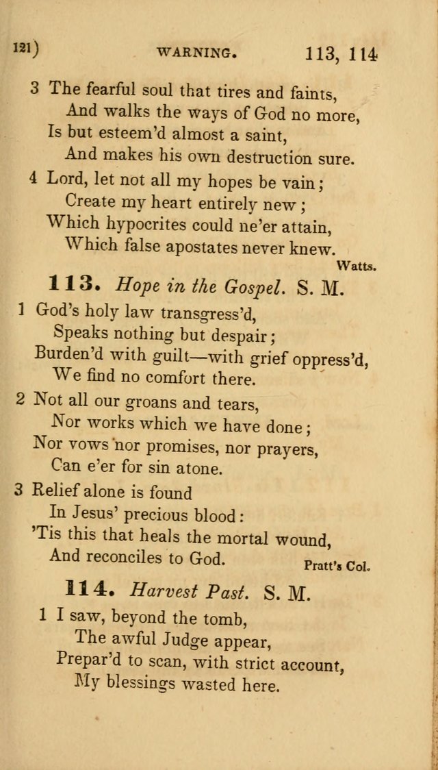 Hymns for Social Worship: selected from Watts, Doddridge, Newton, Cowper, Steele and others page 121