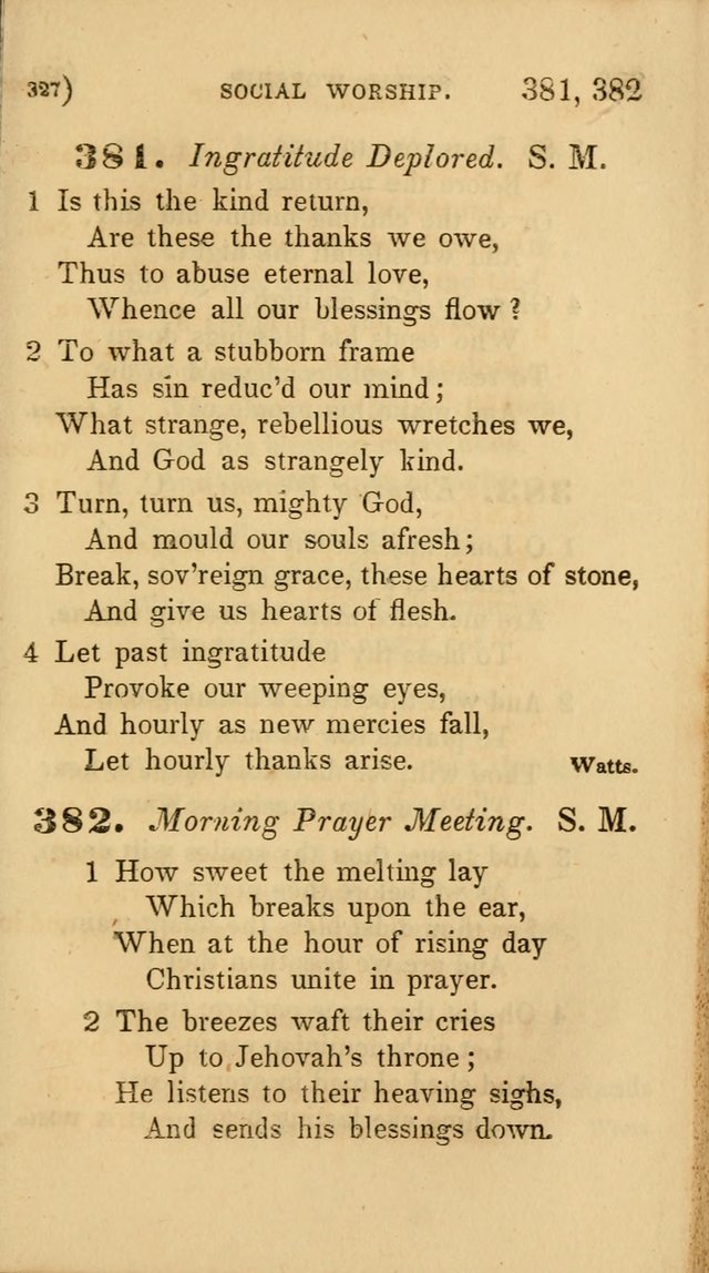 Hymns for Social Worship: selected from Watts, Doddridge, Newton, Cowper, Steele and others page 327