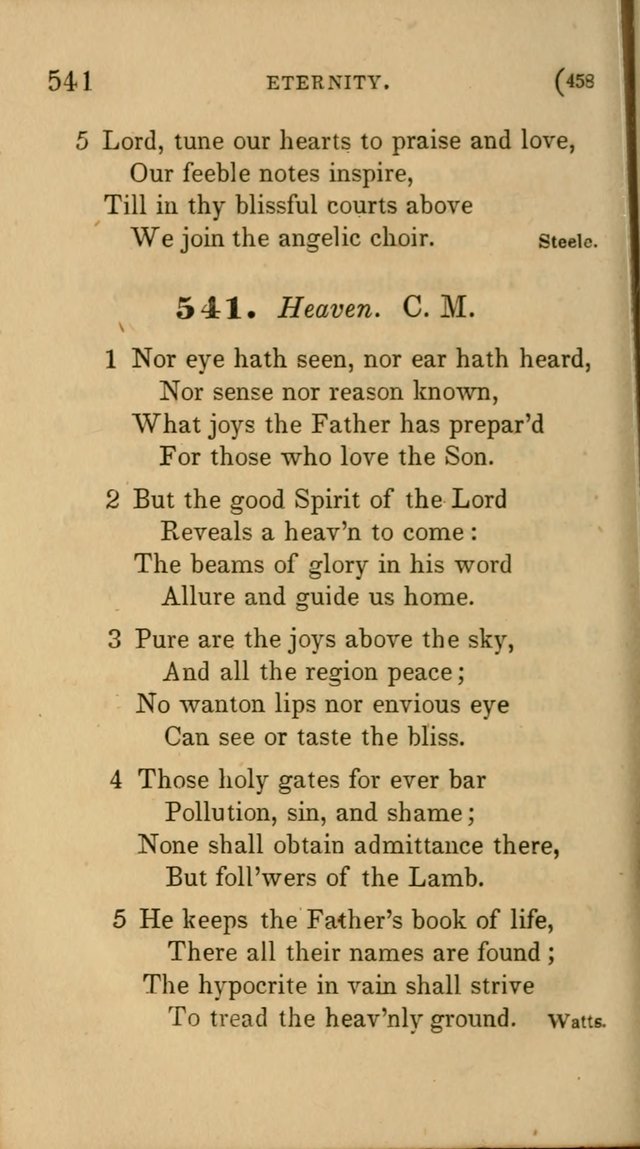 Hymns for Social Worship: selected from Watts, Doddridge, Newton, Cowper, Steele and others page 458