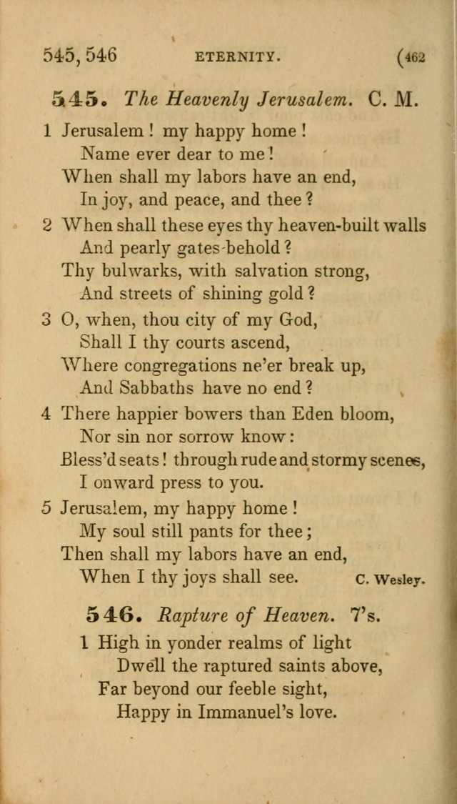 Hymns for Social Worship: selected from Watts, Doddridge, Newton, Cowper, Steele and others page 462