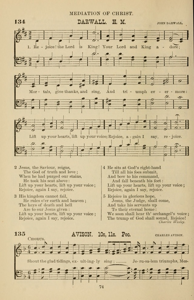 Hymn and Tune Book of the Methodist Episcopal Church, South (Round Note Ed.) page 74