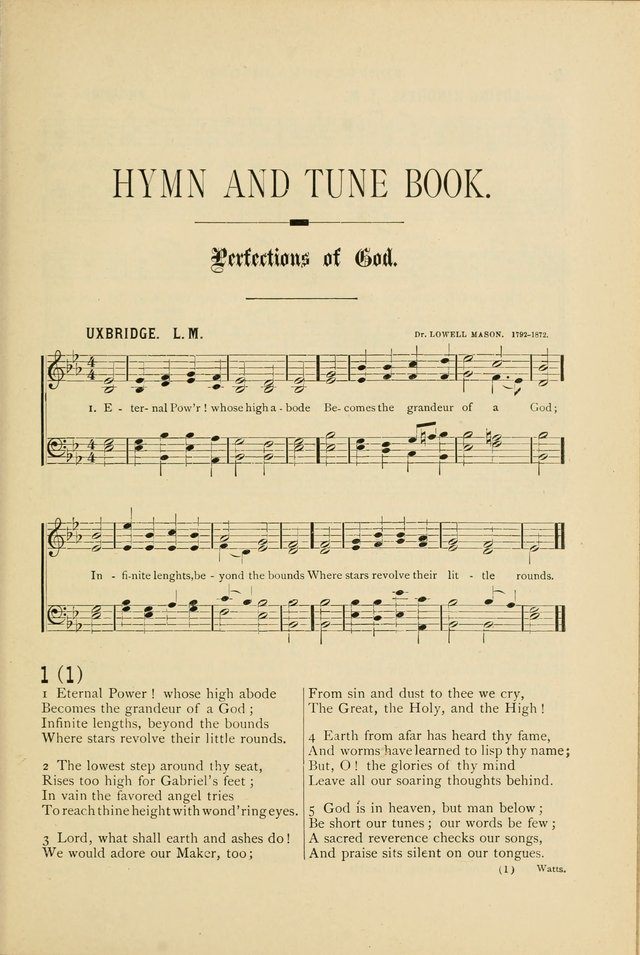 Hymn and Tune Book for Use in Old School or Primitive Baptist Churches page 1