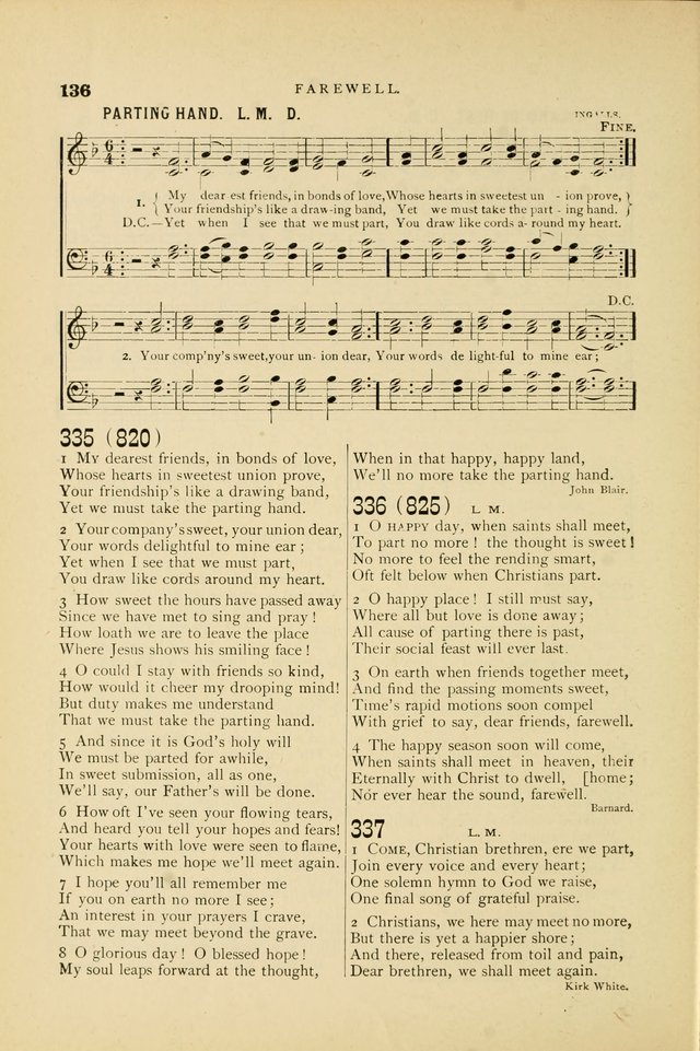 Hymn and Tune Book for Use in Old School or Primitive Baptist Churches page 136