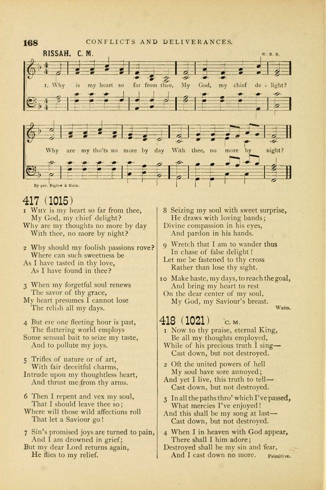 Hymn and Tune Book for Use in Old School or Primitive Baptist Churches page 168