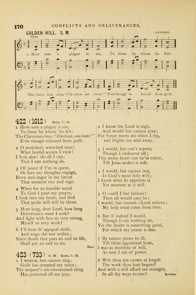 Hymn and Tune Book for Use in Old School or Primitive Baptist Churches page 170