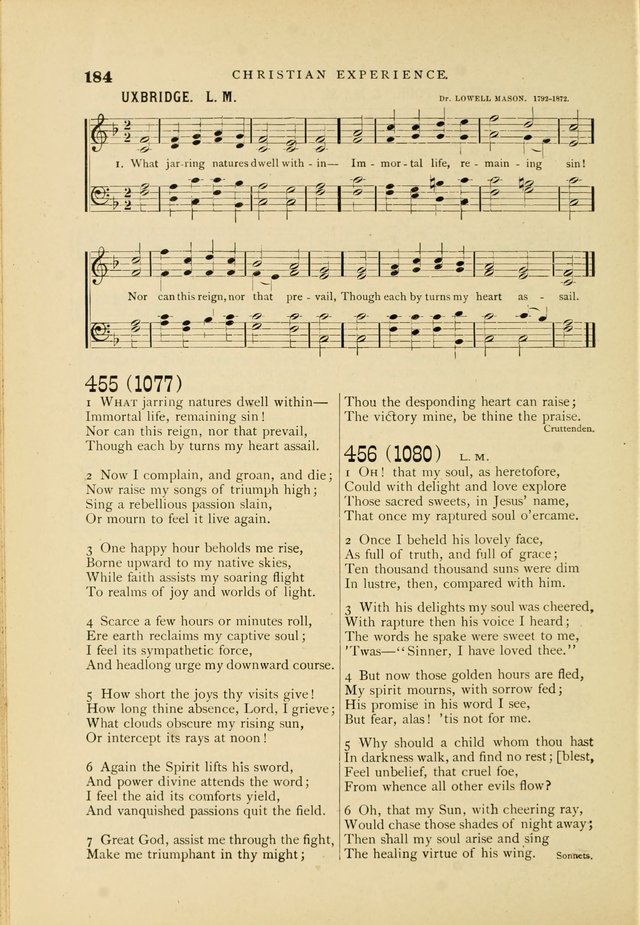 Hymn and Tune Book for Use in Old School or Primitive Baptist Churches page 184