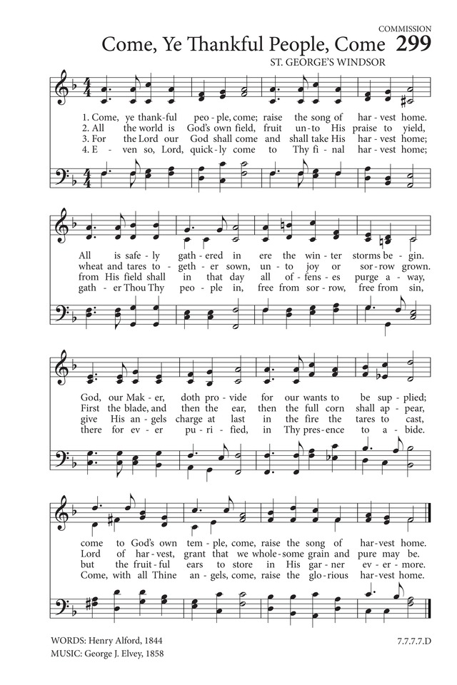 Come, ye thankful people, come - Hymnary.org