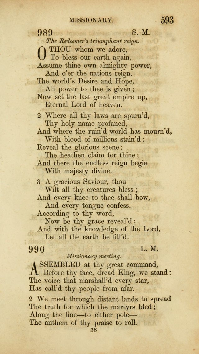 Hymns for the Use of the Methodist Episcopal Church. Rev. ed. page 600