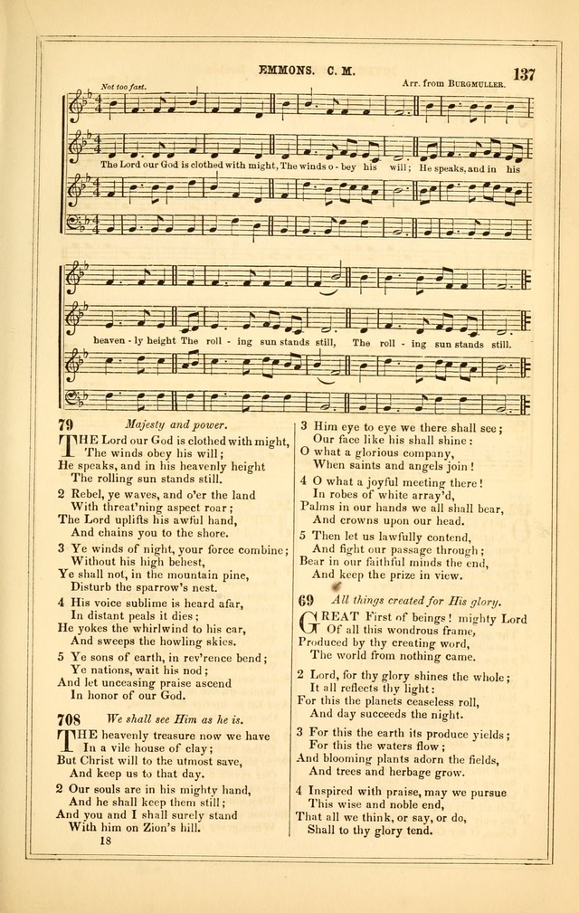 The Heart and Voice: or, Songs of Praise for the Sanctuary: hymn and tune book, designed for congregational singing in the Methodist Episcopal Church, and for congregations generally page 137