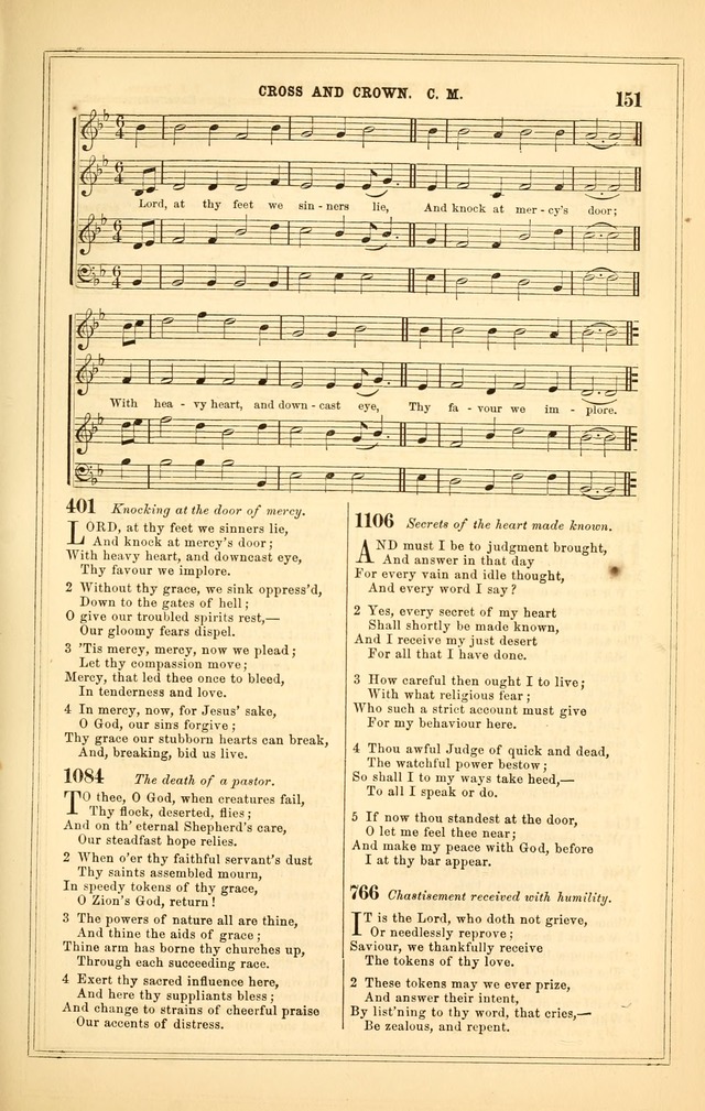 The Heart and Voice: or, Songs of Praise for the Sanctuary: hymn and tune book, designed for congregational singing in the Methodist Episcopal Church, and for congregations generally page 151