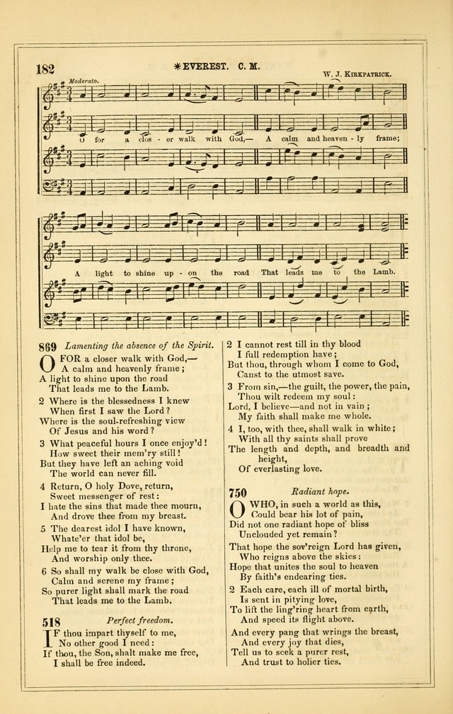 The Heart and Voice: or, Songs of Praise for the Sanctuary: hymn and tune book, designed for congregational singing in the Methodist Episcopal Church, and for congregations generally page 182