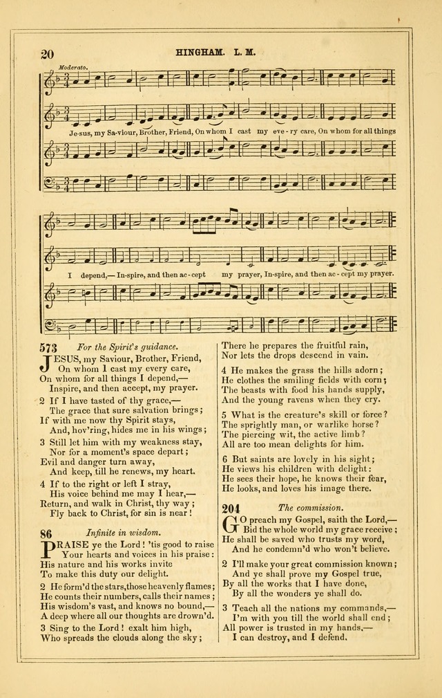 The Heart and Voice: or, Songs of Praise for the Sanctuary: hymn and tune book, designed for congregational singing in the Methodist Episcopal Church, and for congregations generally page 20