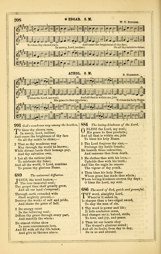 The Heart and Voice: or, Songs of Praise for the Sanctuary: hymn and tune book, designed for congregational singing in the Methodist Episcopal Church, and for congregations generally page 208