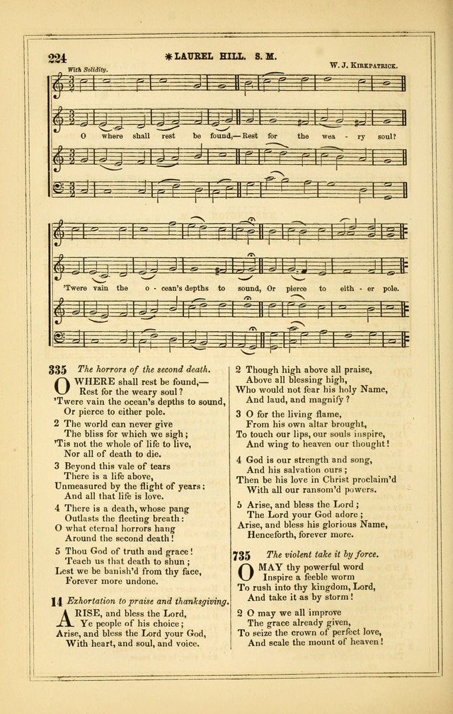 The Heart and Voice: or, Songs of Praise for the Sanctuary: hymn and tune book, designed for congregational singing in the Methodist Episcopal Church, and for congregations generally page 224