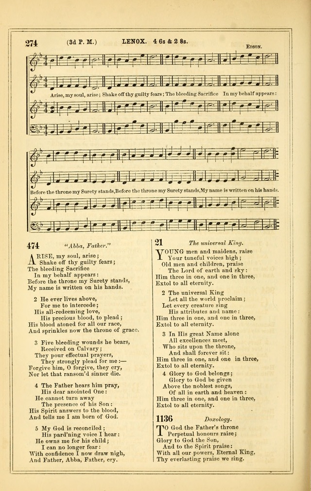 The Heart and Voice: or, Songs of Praise for the Sanctuary: hymn and tune book, designed for congregational singing in the Methodist Episcopal Church, and for congregations generally page 274