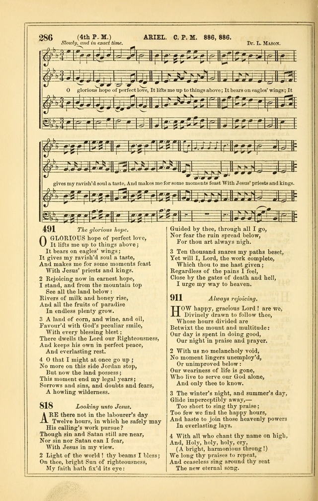 The Heart and Voice: or, Songs of Praise for the Sanctuary: hymn and tune book, designed for congregational singing in the Methodist Episcopal Church, and for congregations generally page 286