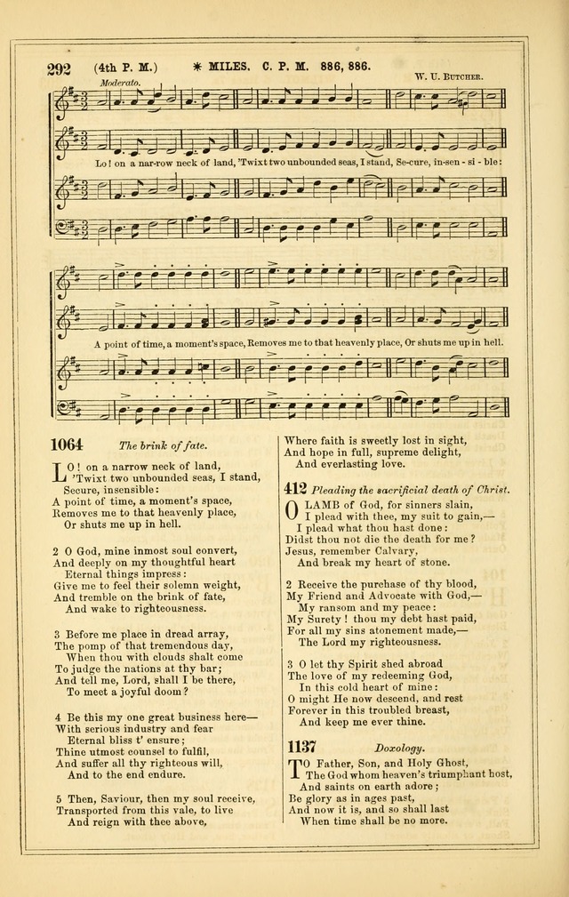 The Heart and Voice: or, Songs of Praise for the Sanctuary: hymn and tune book, designed for congregational singing in the Methodist Episcopal Church, and for congregations generally page 292