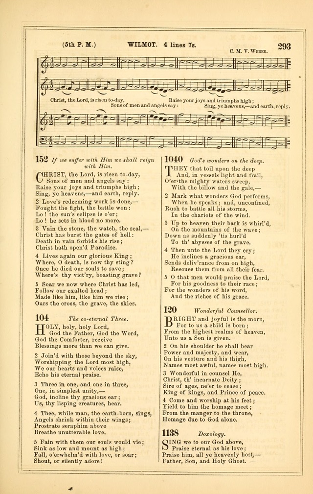 The Heart and Voice: or, Songs of Praise for the Sanctuary: hymn and tune book, designed for congregational singing in the Methodist Episcopal Church, and for congregations generally page 293