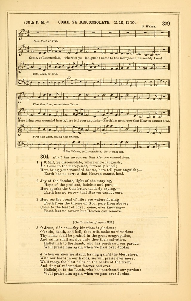 The Heart and Voice: or, Songs of Praise for the Sanctuary: hymn and tune book, designed for congregational singing in the Methodist Episcopal Church, and for congregations generally page 379